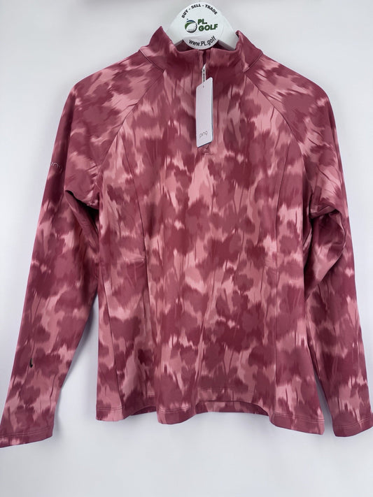 Ping Jasmine Golf Jumper Women's UK Size 6 Rose Multi Long Sleeve Zip Up/315110