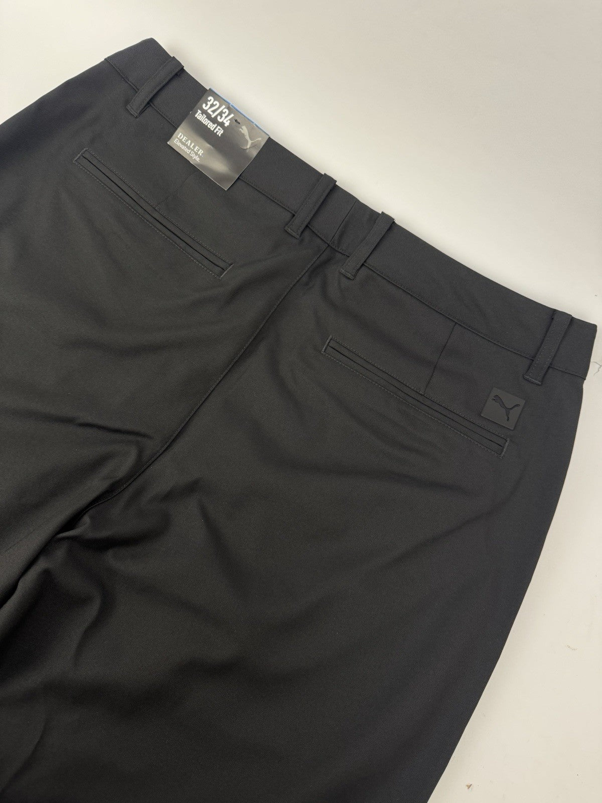Puma Dealer Tailored Fit Trousers Men's Size 32/34 Black Golf Pants/353947