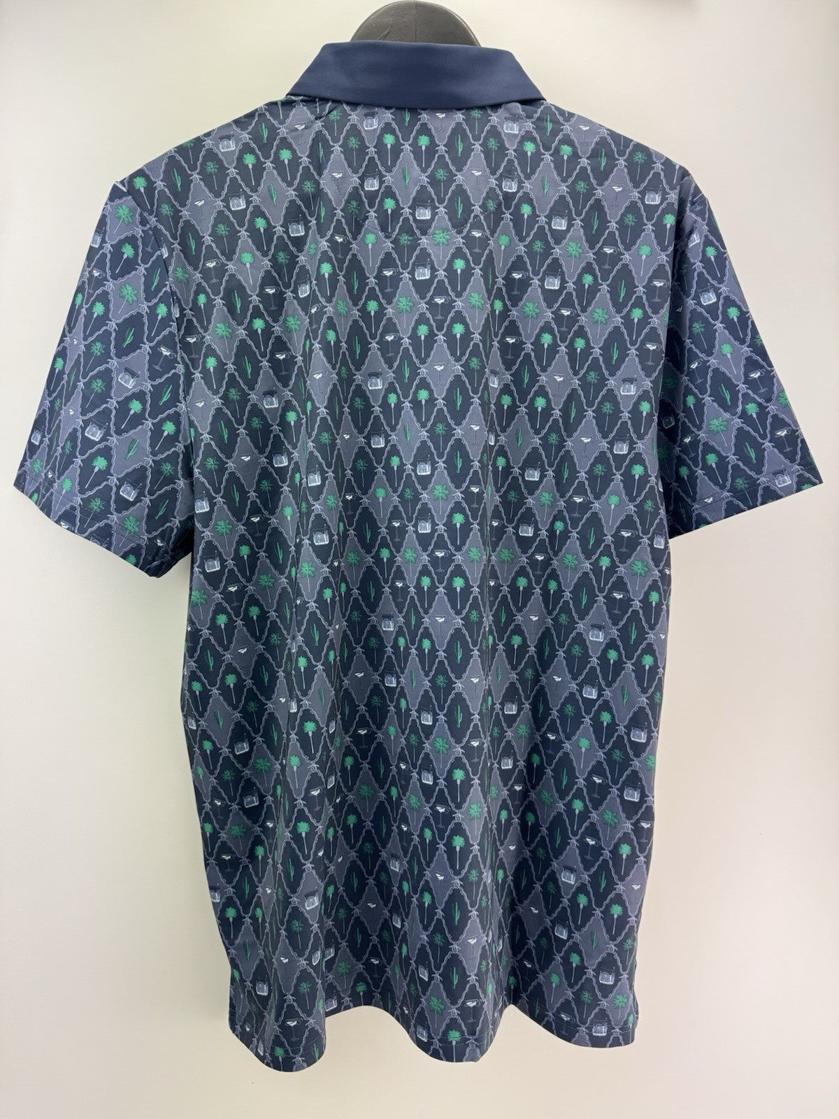 Men’s Original Penguin Golf Lattice Cocktail Blue Golf Polo Size Medium /3110411