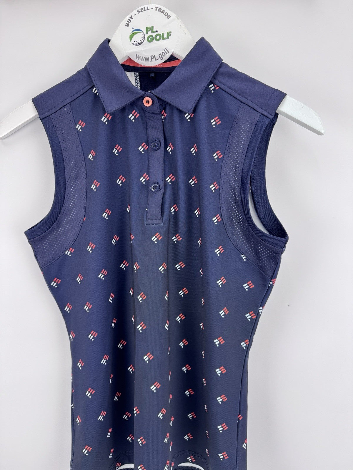 Forelson Buckland Sleeveless Polo Women's XS Patterned Navy Golf Active/318042