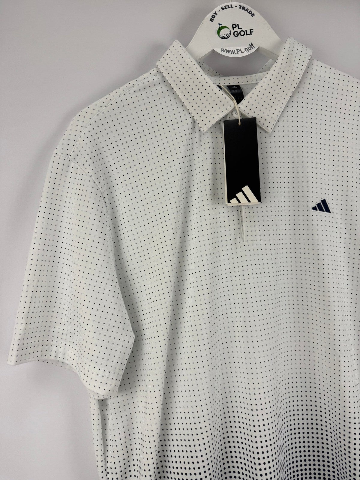 Adidas Go-To Rise Print Polo Shirt Men's Golf Size Small White/328001