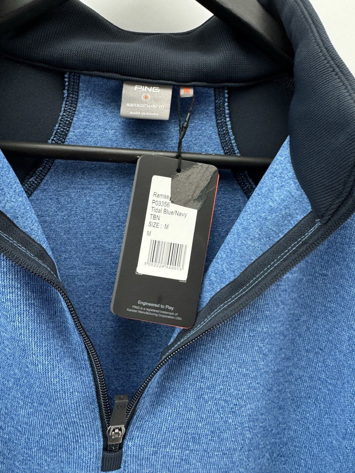 Ping Golf Mens Pullover Ramsey 1/2 Zip Sensorwarm UK Medium /Blue /New /300526