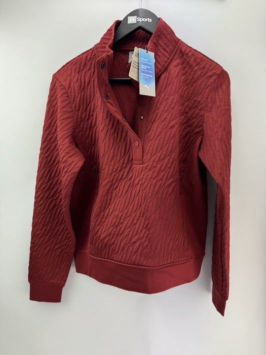 Puma Golf Ladies 1/4 Zip Pullover Jacquie Snap Red /UK Small /New /300890