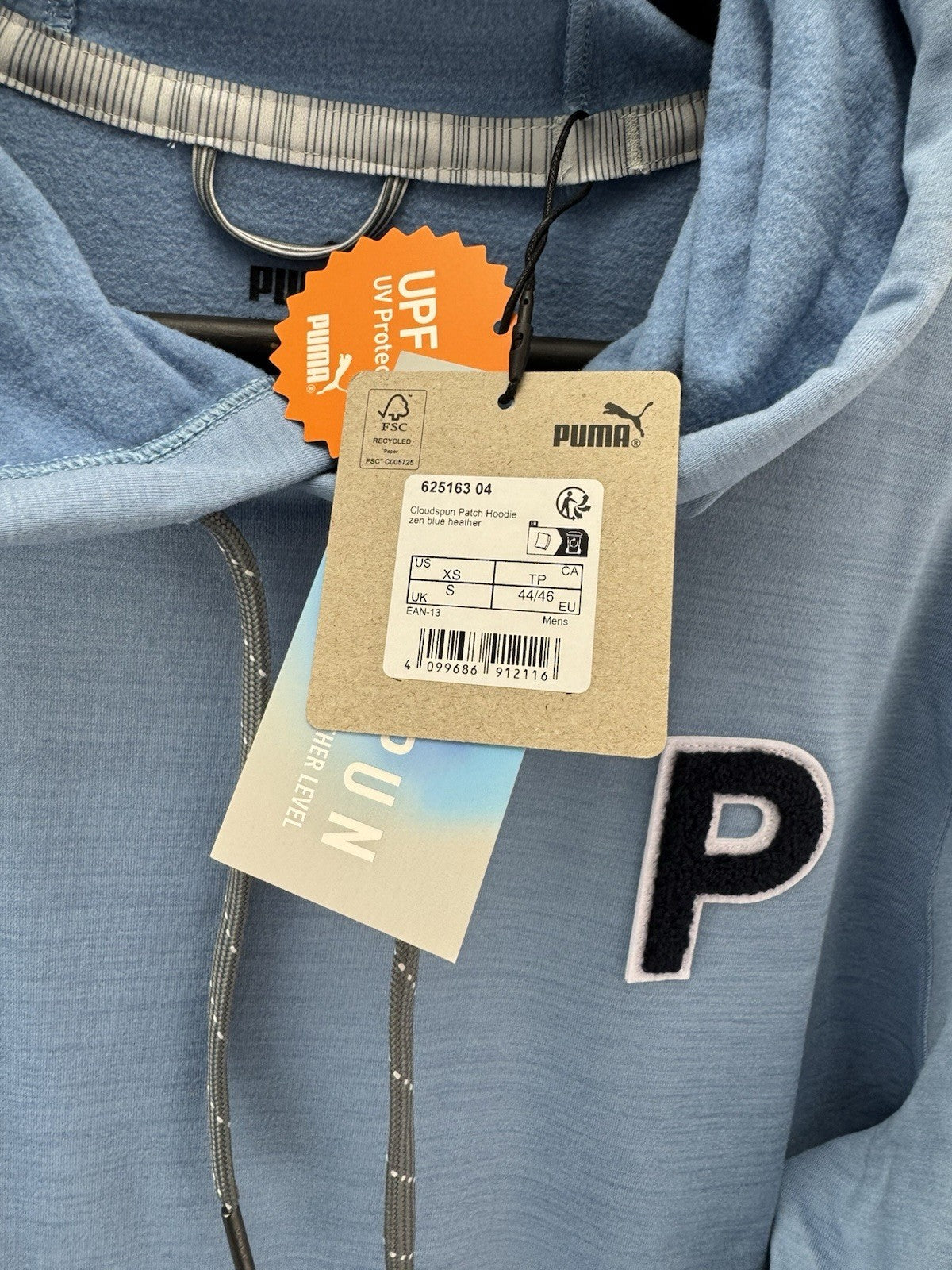 Puma Golf Hoodie Cloudspun Patch Blue Mens UK Small /New /300566