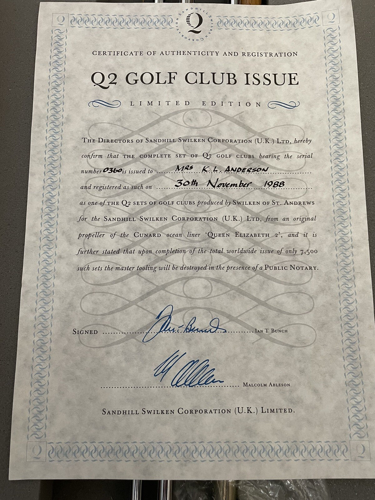 Swilken Golf Club Set Queen Elizabeth II QE2 0360/7500 /Full Set/Boxed Brand new8