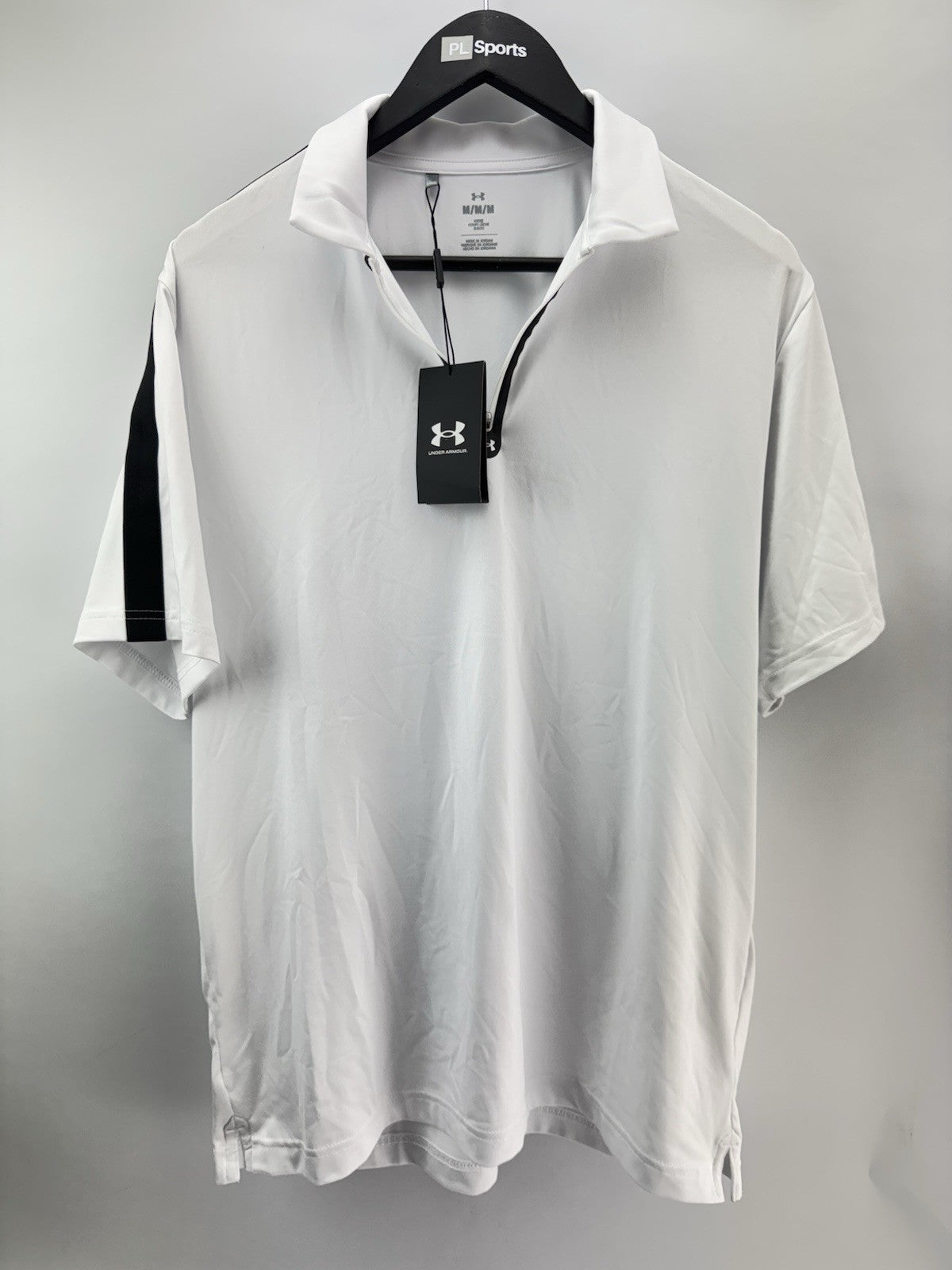 Under Armour Golf Drive Zip Polo Shirt UK Medium /White /New /285160