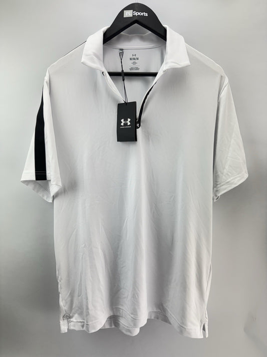 Under Armour Golf Drive Zip Polo Shirt UK Medium /White /New /285160