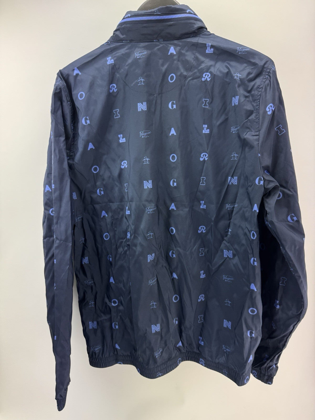 Penguin Original Golf Wind Jacket Logo Print Hood Lightweight UK Small /298247