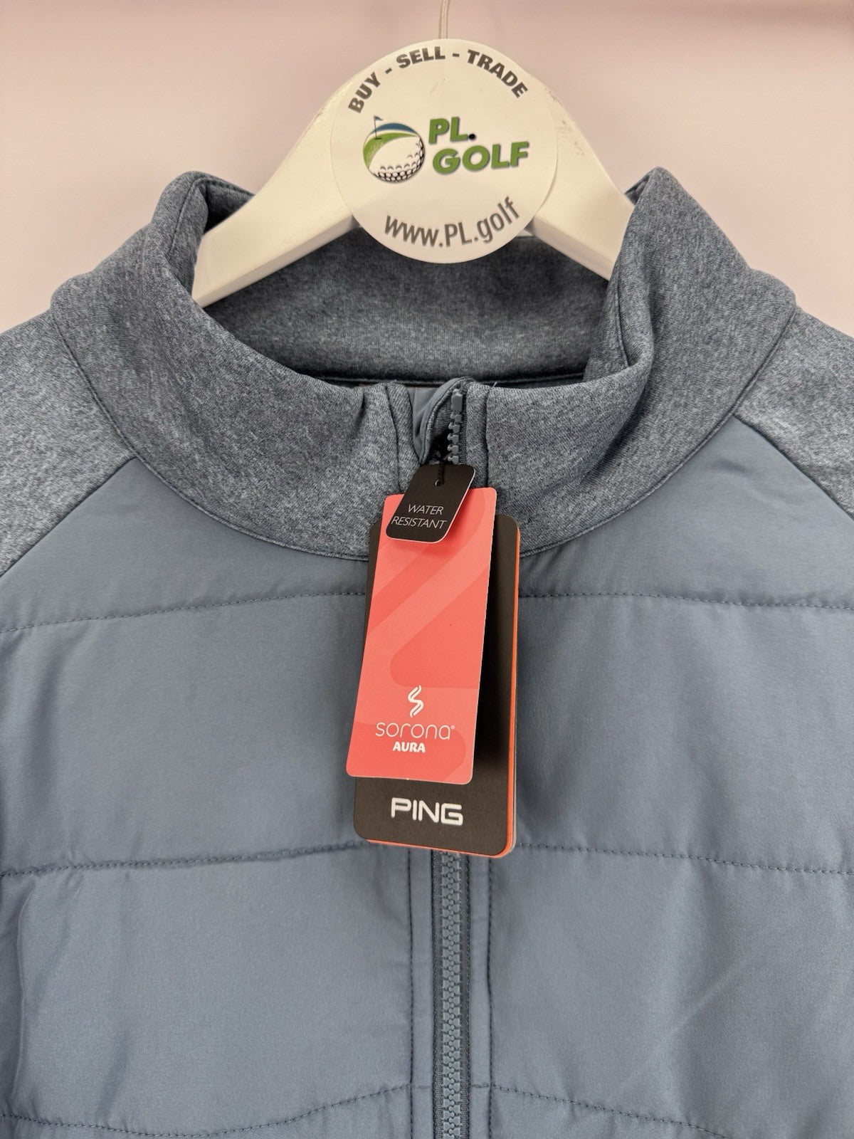 PING Sorona Aura Aiden Men's Golf Jacket Size Medium Water Resistant Blue/313303