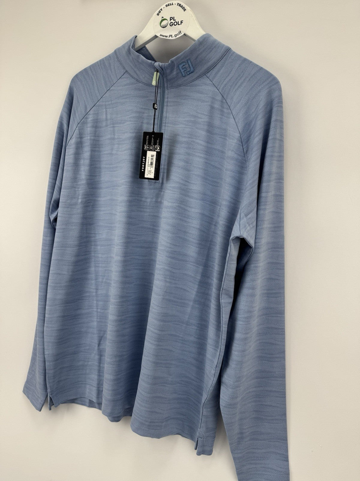 FootJoy Golf Wave Jacquard Chill-Out Zip Pullover Men's Size XL Blue Jay/330415
