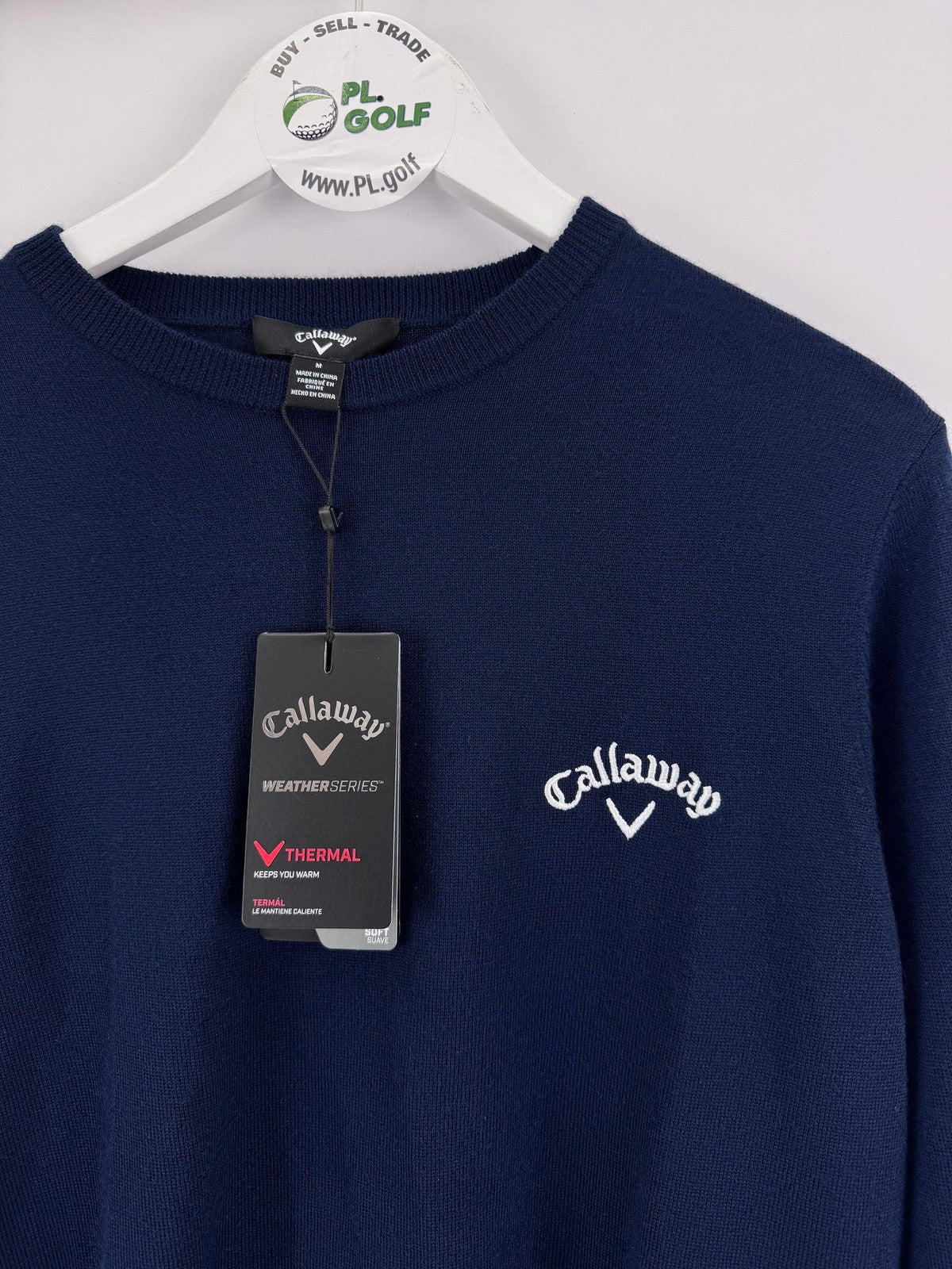 Men’s Callaway Odyssey Weather Series Golf Merino Mix Jumper Size M Navy /323952