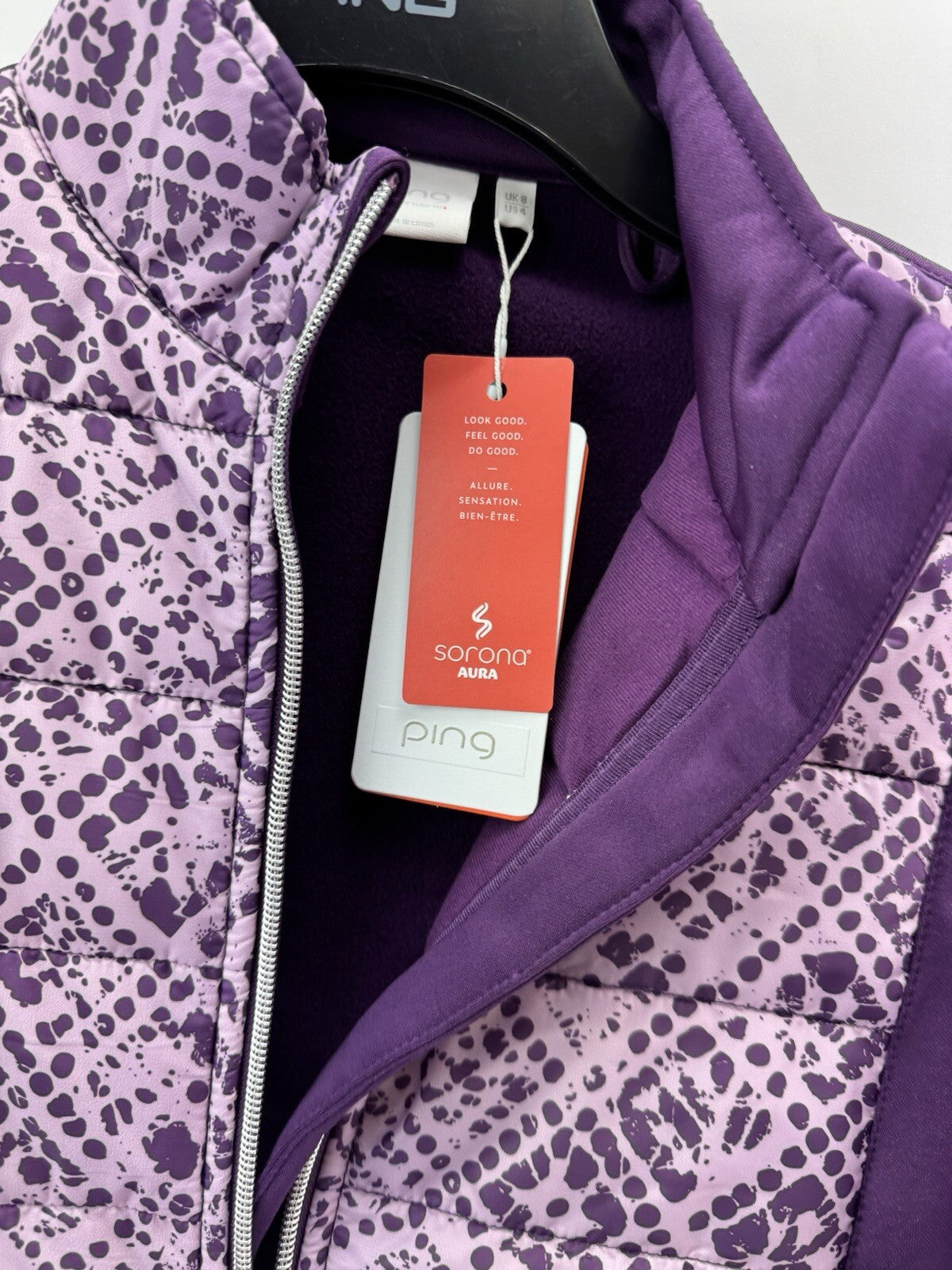 Ping Golf Women’s Jacket Niki Sensorwarm Plum UK 8 /Water Resistant /New /222588
