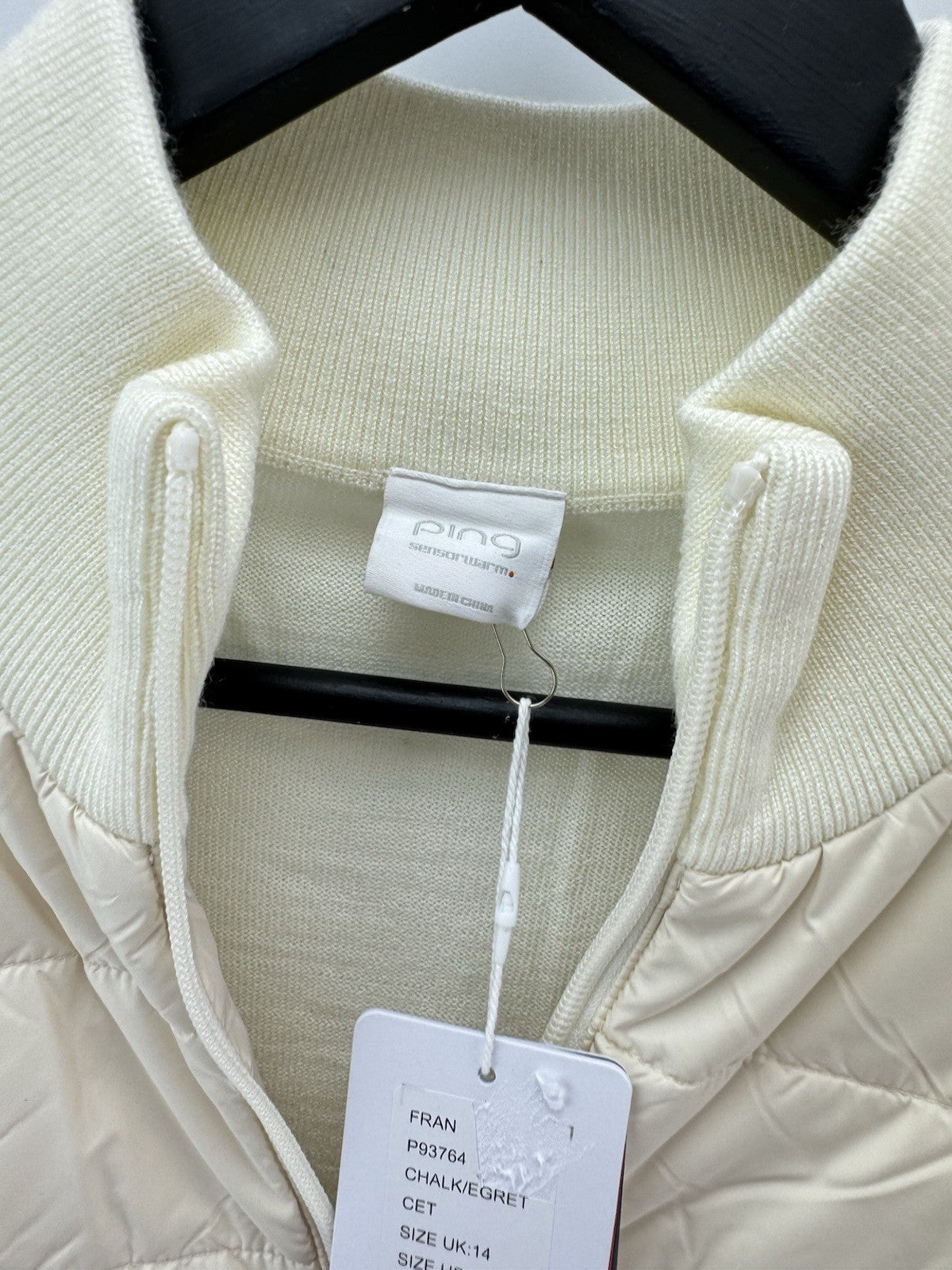 Ping Golf Ladies Jacket Fran Hybrid Full Zip UK 14 /Cream /New /279768