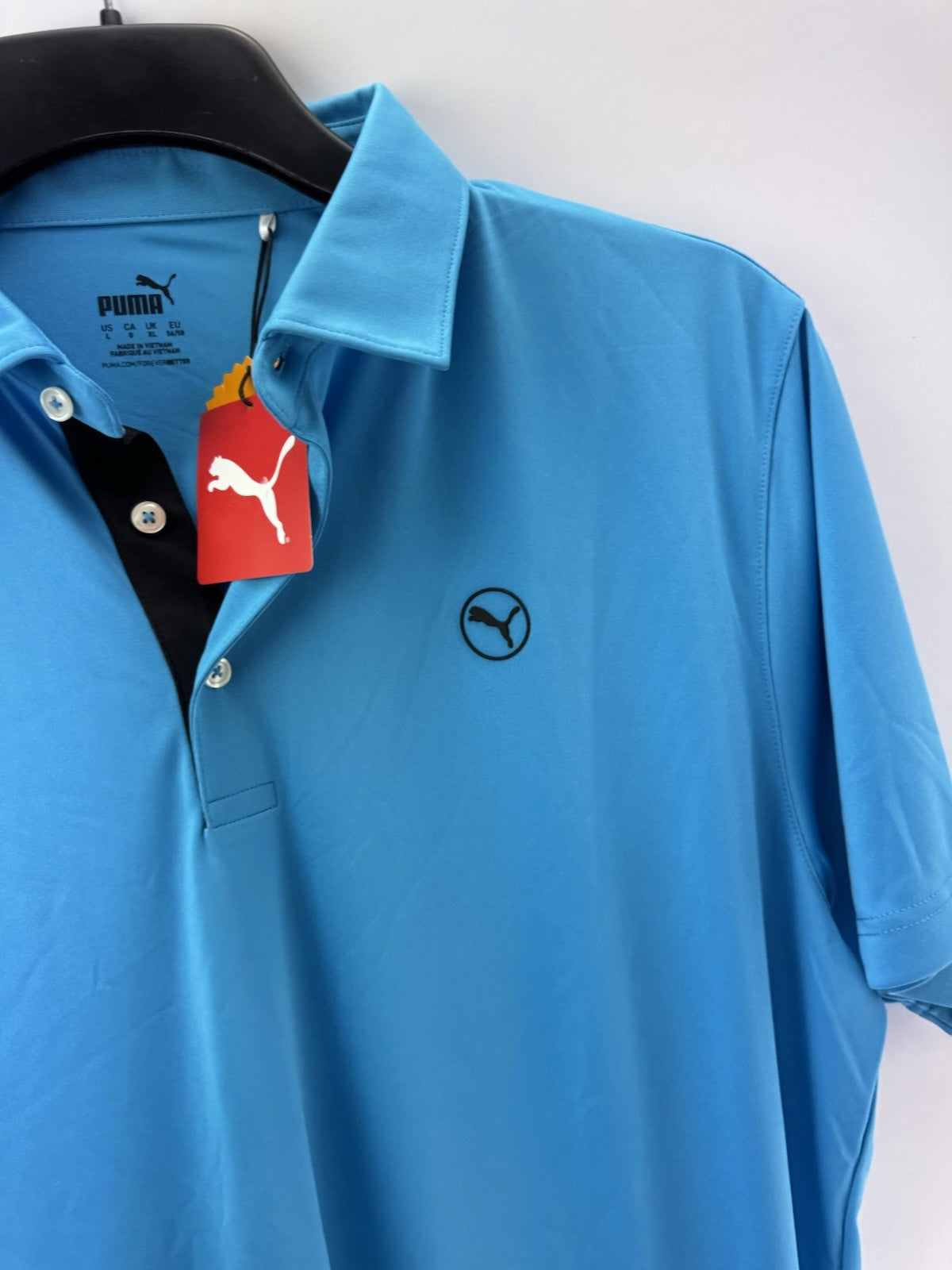 Puma Golf Pure Solid Polo Shirt Size UK XL /Blue /New /252494