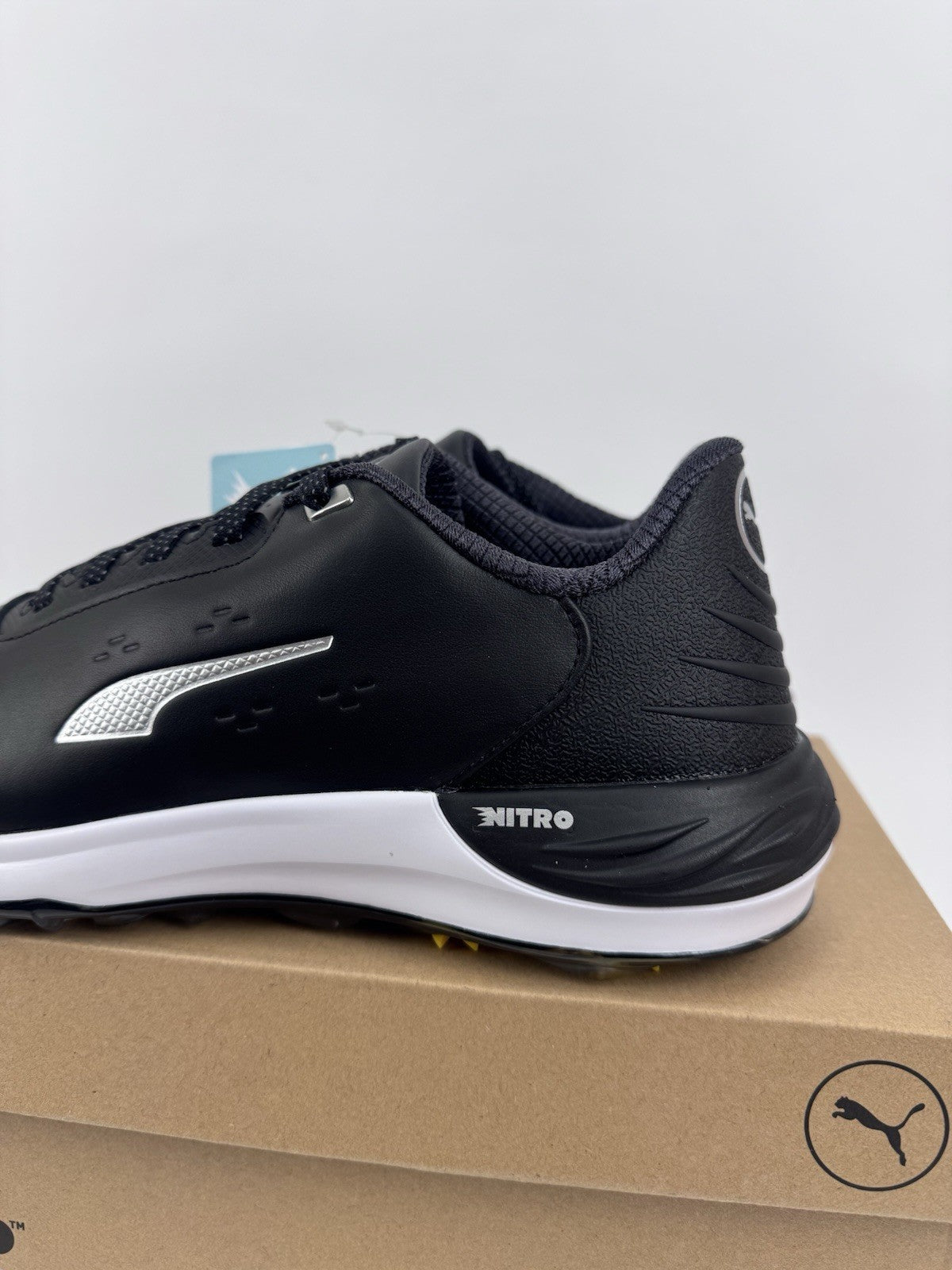 Puma Phantomcat Nitro Men's Golf Shoes Size UK 7.5 Black Silver Yellow/320201