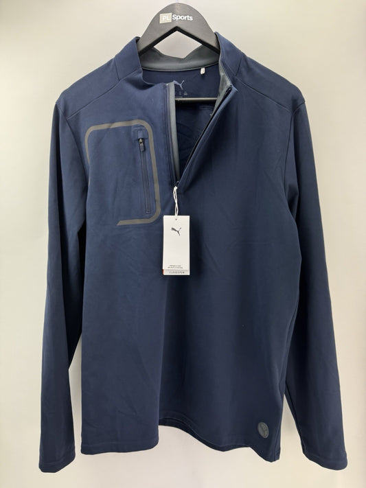 Puma Golf Mens 1/4 Zip Pullover Cloudspun Tech UK Medium /Navy /New /294920