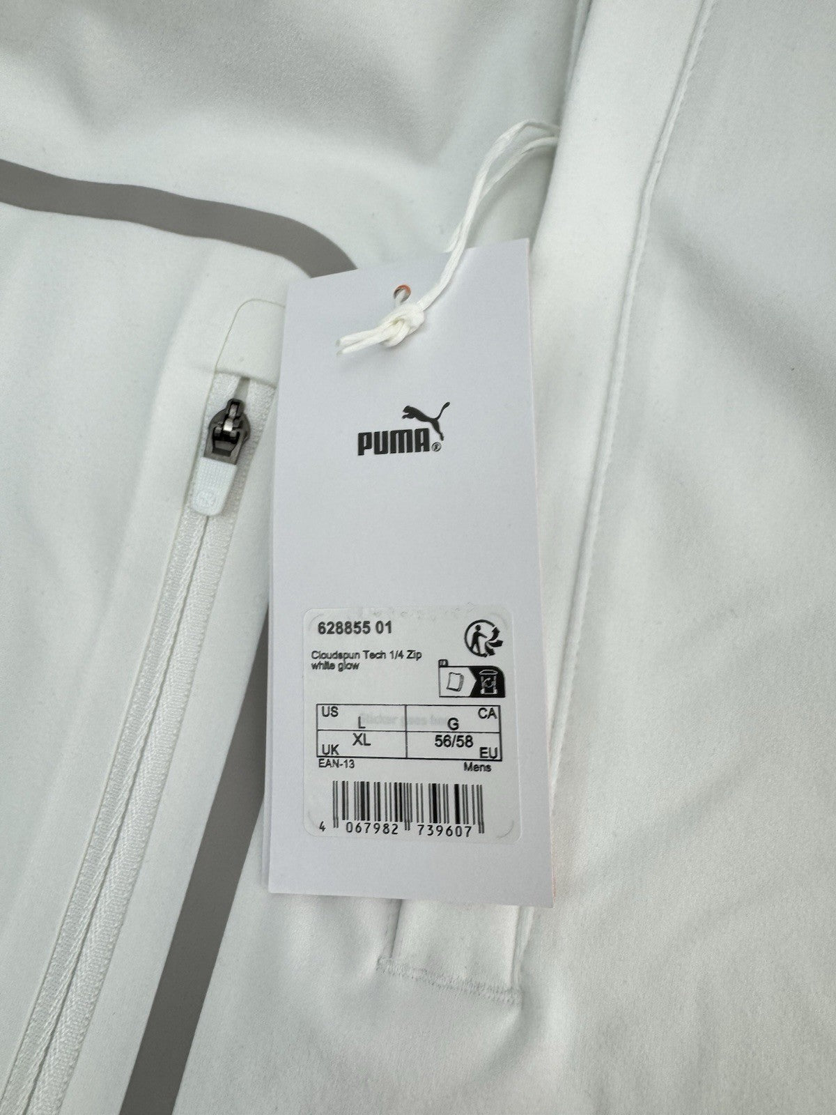 Puma Golf Mens 1/4 Zip Pullover Cloudspun Tech UK XL /White /New /2949010