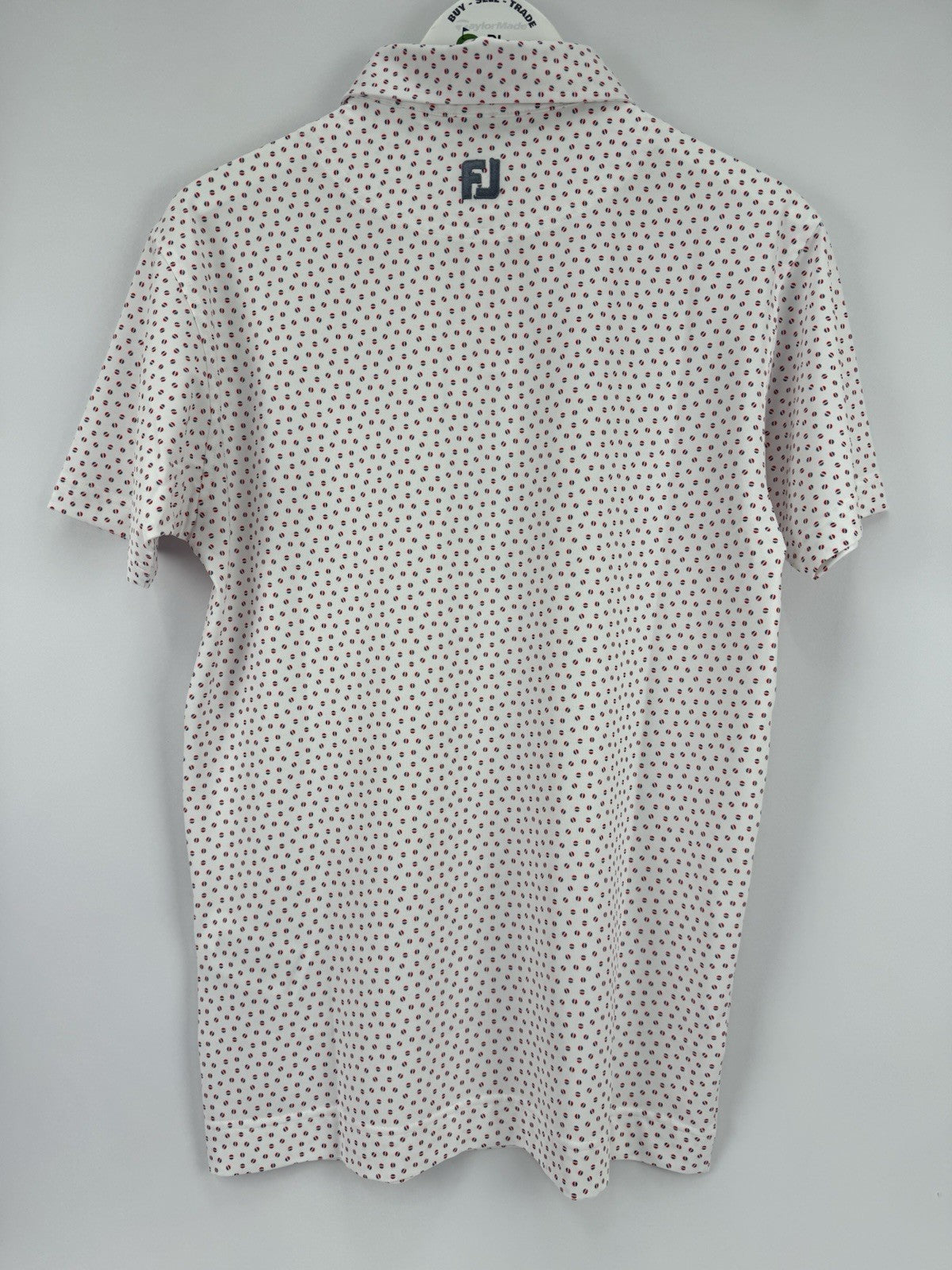 FootJoy Mens Bounce Print Pique Polo Shirt Size Small White Hibiscus Flint/330486