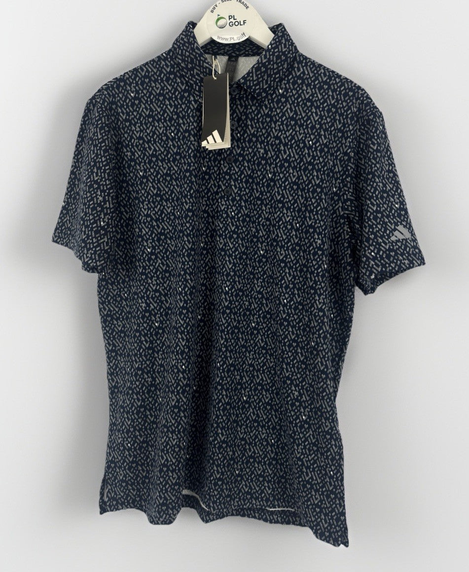Adidas JL5273 Ultimate365 Micro Argyle Polo Shirt Mens Size Large Navy/329310