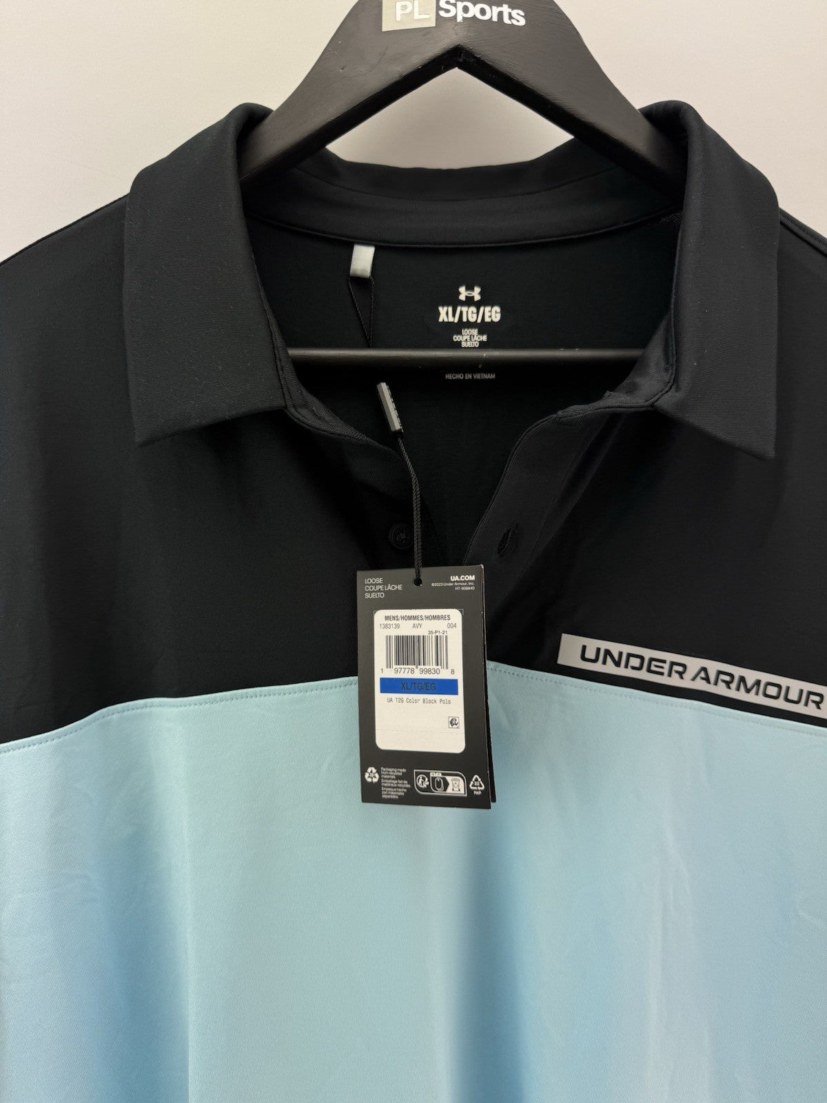 Under Armour Golf Polo T2G Colour Block Mens UK XL /New /285153