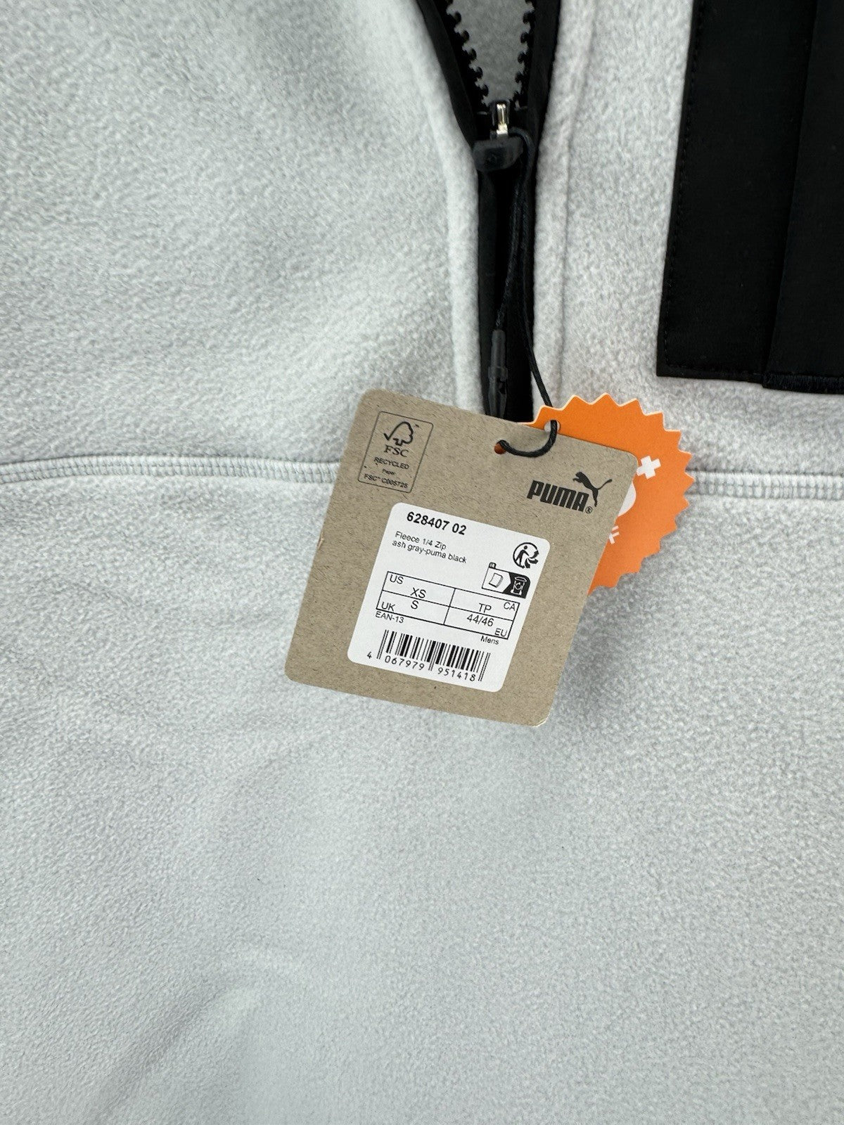 Puma Golf Fleece 1/4 Zip Pullover UK Small /Grey /New /272296