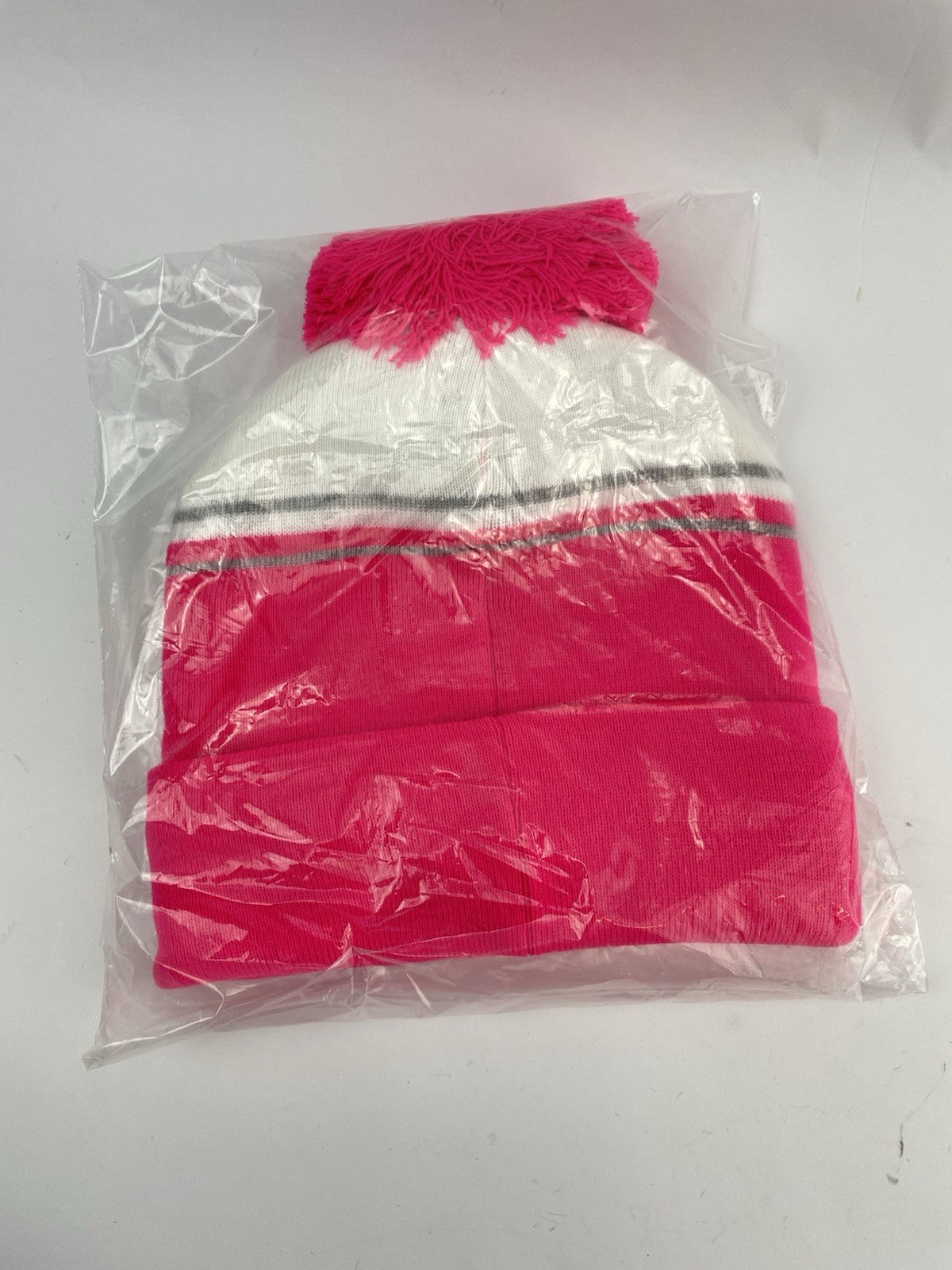 Proquip Golf Beanie Fleece Line Bobble /One Size /Pink /White /New /281064