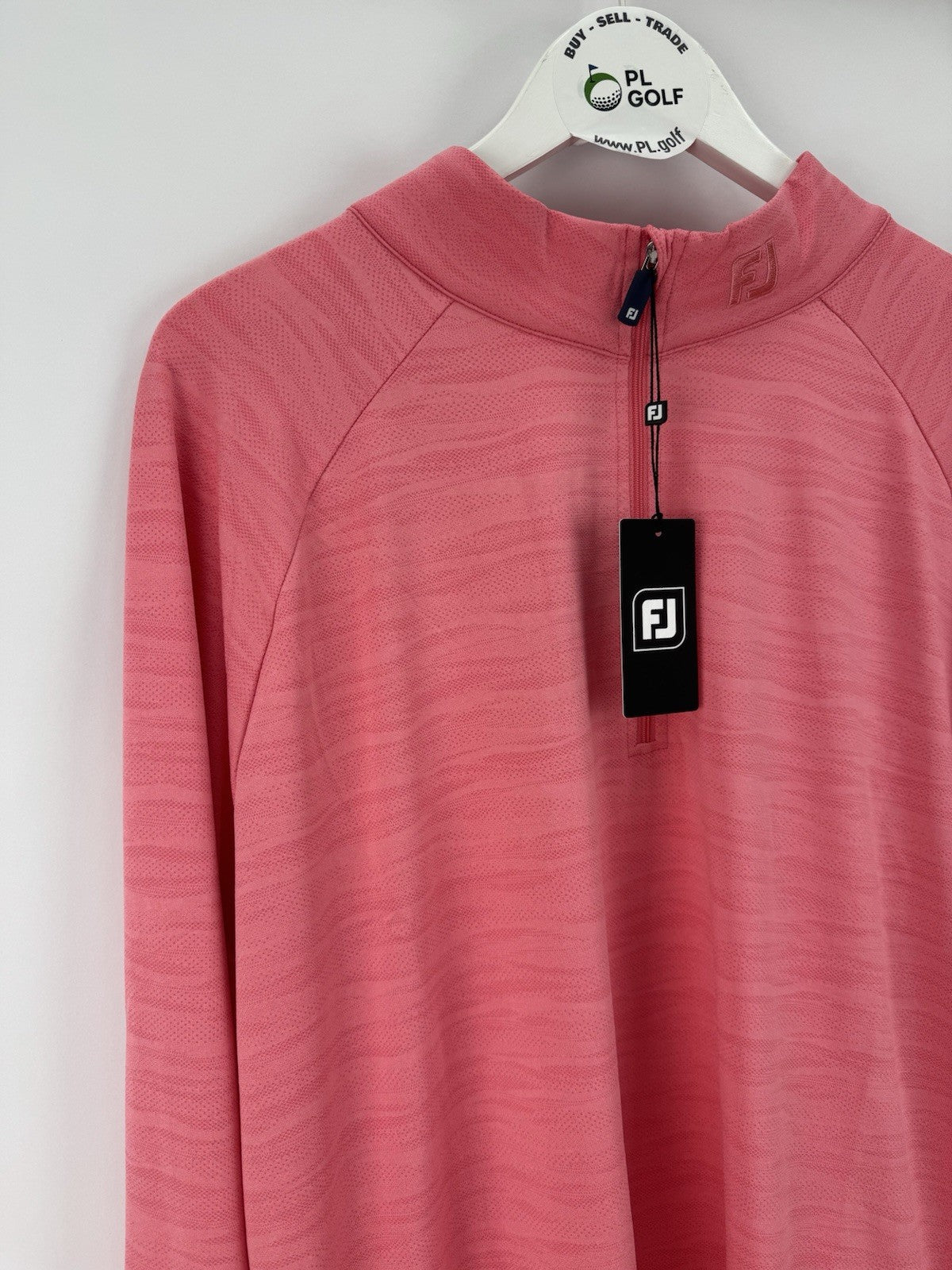 FootJoy Golf Wave Jacquard Chill-Out Zip Pullover Men's Size 2XL Pink/330401
