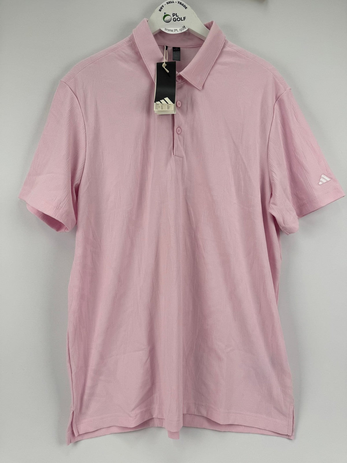 Adidas Go-To Textured Golf Polo Men's Size XL Clear Pink Short Sleeve/329344