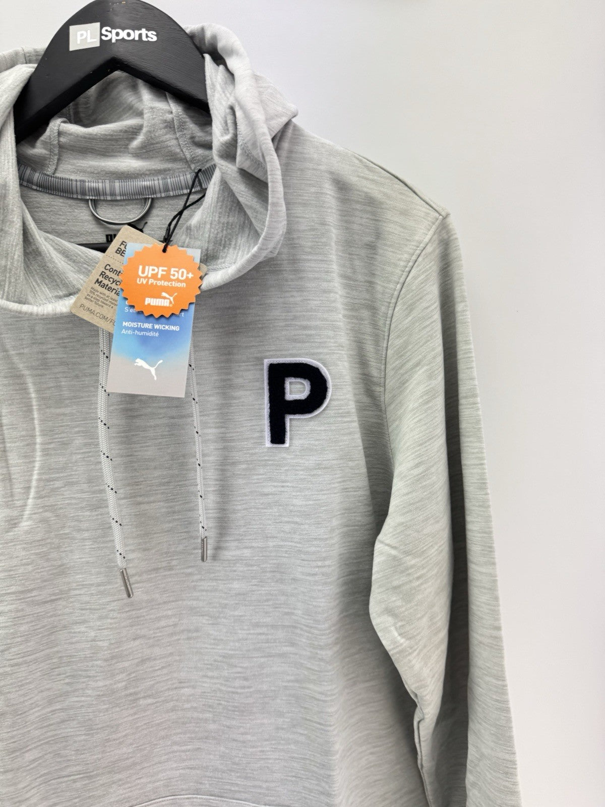 Puma Golf Hoodie Cloudspun Patch Mens UK Small /Grey /New /305114
