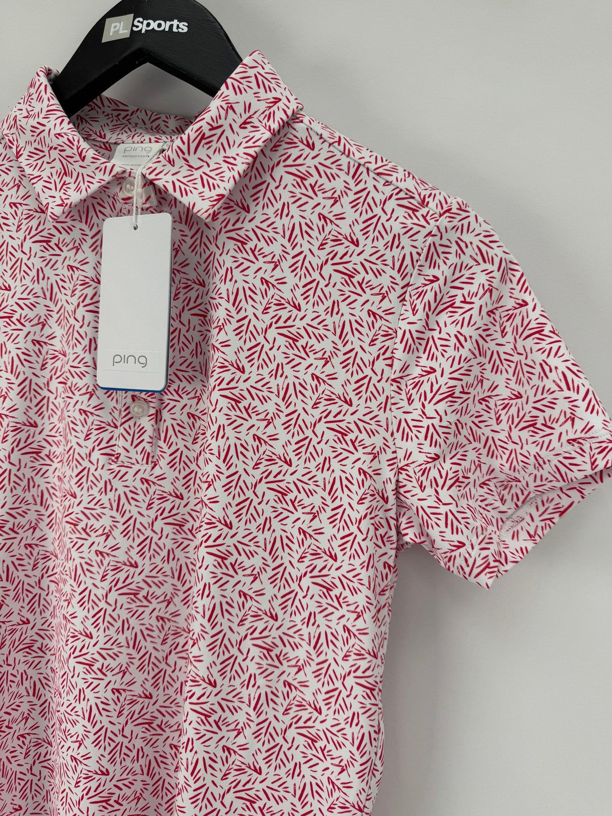 Ping Aeria P93782 Women's Golf Polo Shirt Size UK 10 Fuchsia Foliage/354001
