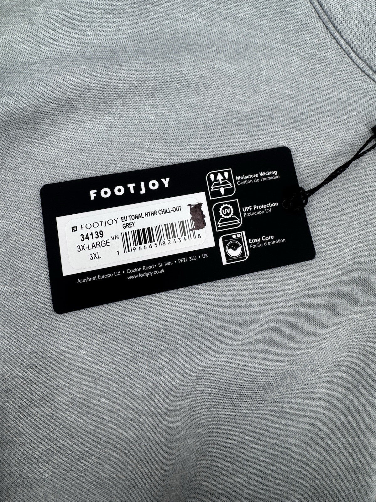 FootJoy Tonal Heather Chill-Out Pullover Mens Size 3XL Grey Long Sleeve/3171411