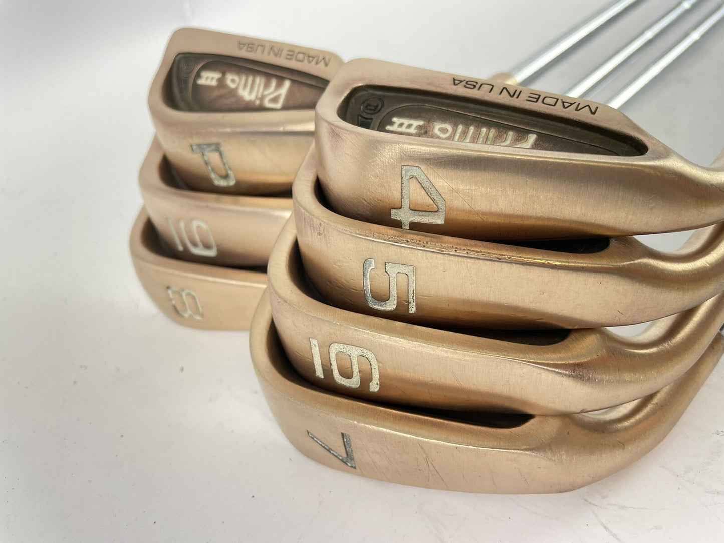 Prima III Golf Copper Irons Made In USA 4-PW Regular Steel /Left /New Grips/629714