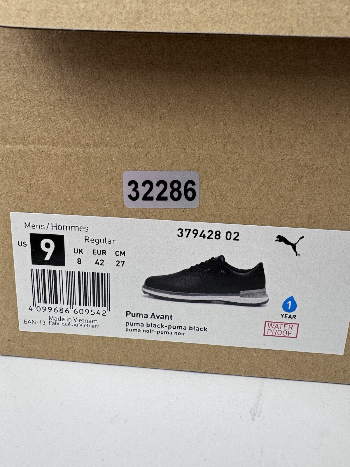 Puma Avant Golf Shoes Men's Size UK 8 Waterproof Black Premium/322869