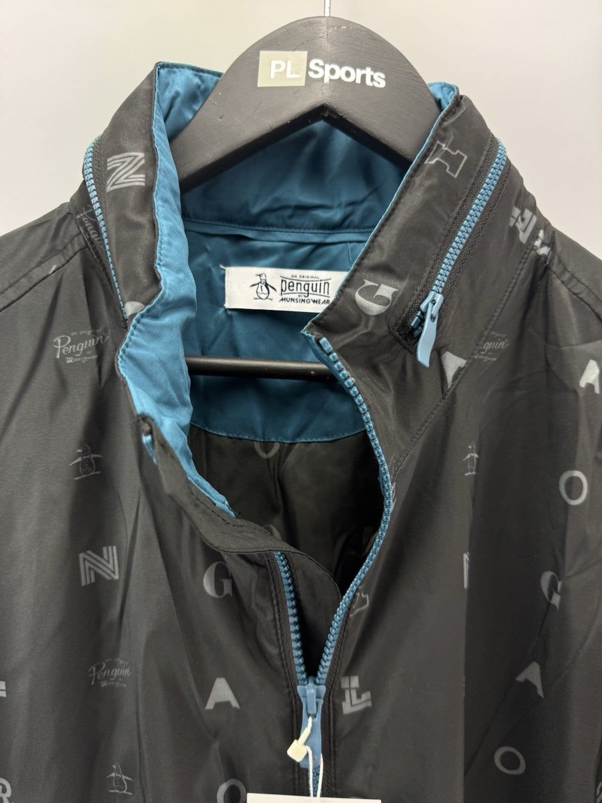 Penguin Original Golf Wind Jacket Logo Print Hood Lightweight UK XXL /New /300647