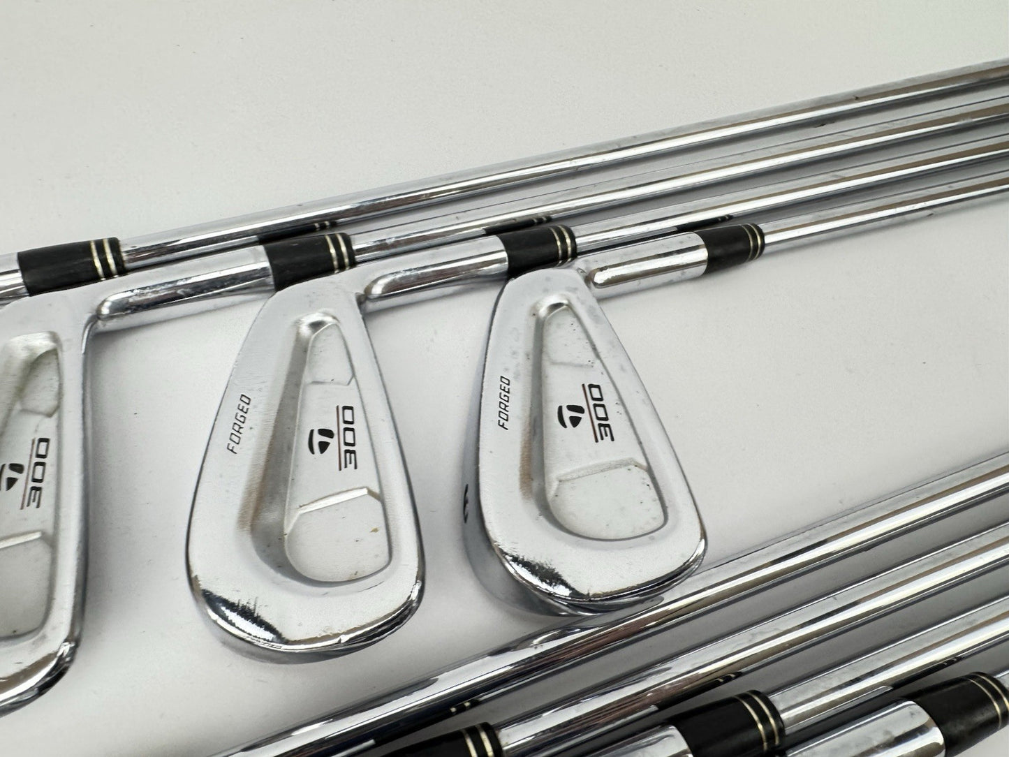 Taylormade 300 Forged Irons 3-PW Rifle 6.5 X Flex Steel +1/2” /New Grips /343274