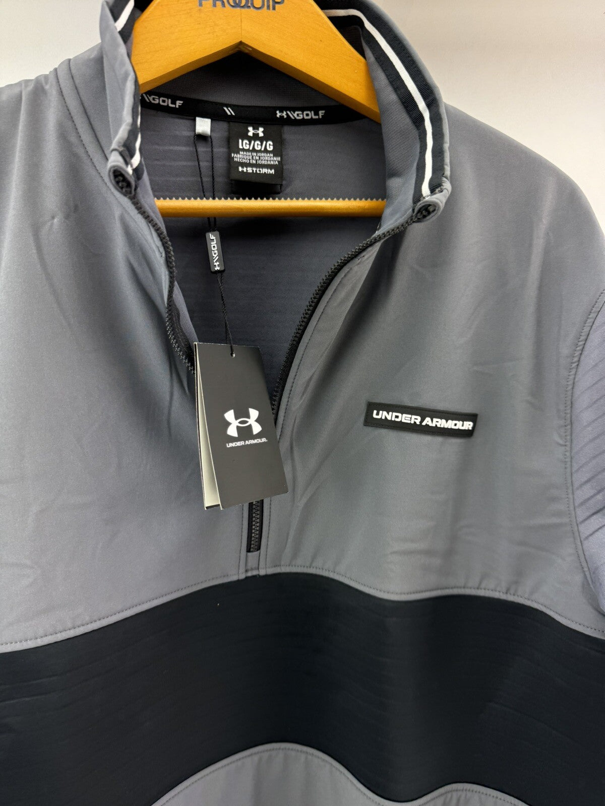 Under Armour Storm Pullover Mens Daytona 1/2 Zip UK Large /Black/Grey /New/207193