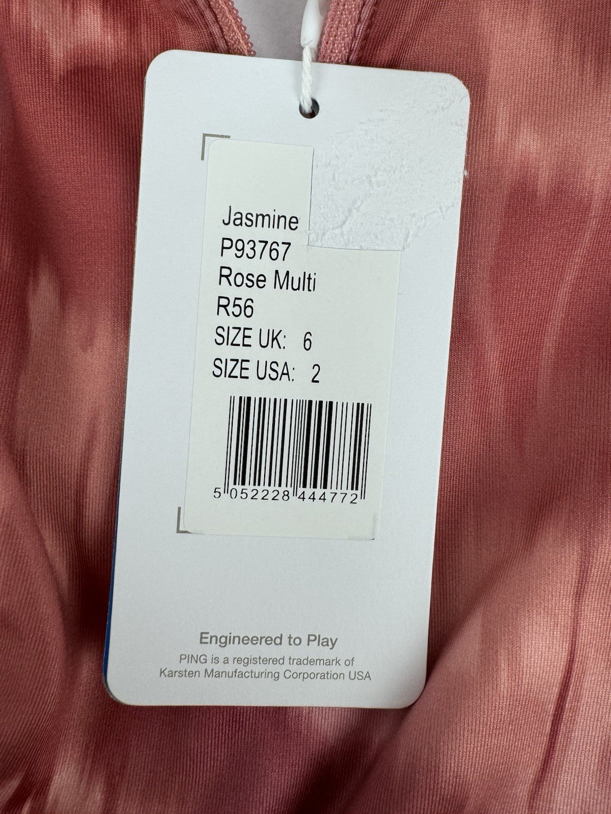 Ping Jasmine Golf Jumper Women's UK Size 6 Rose Multi Long Sleeve Zip Up/315118