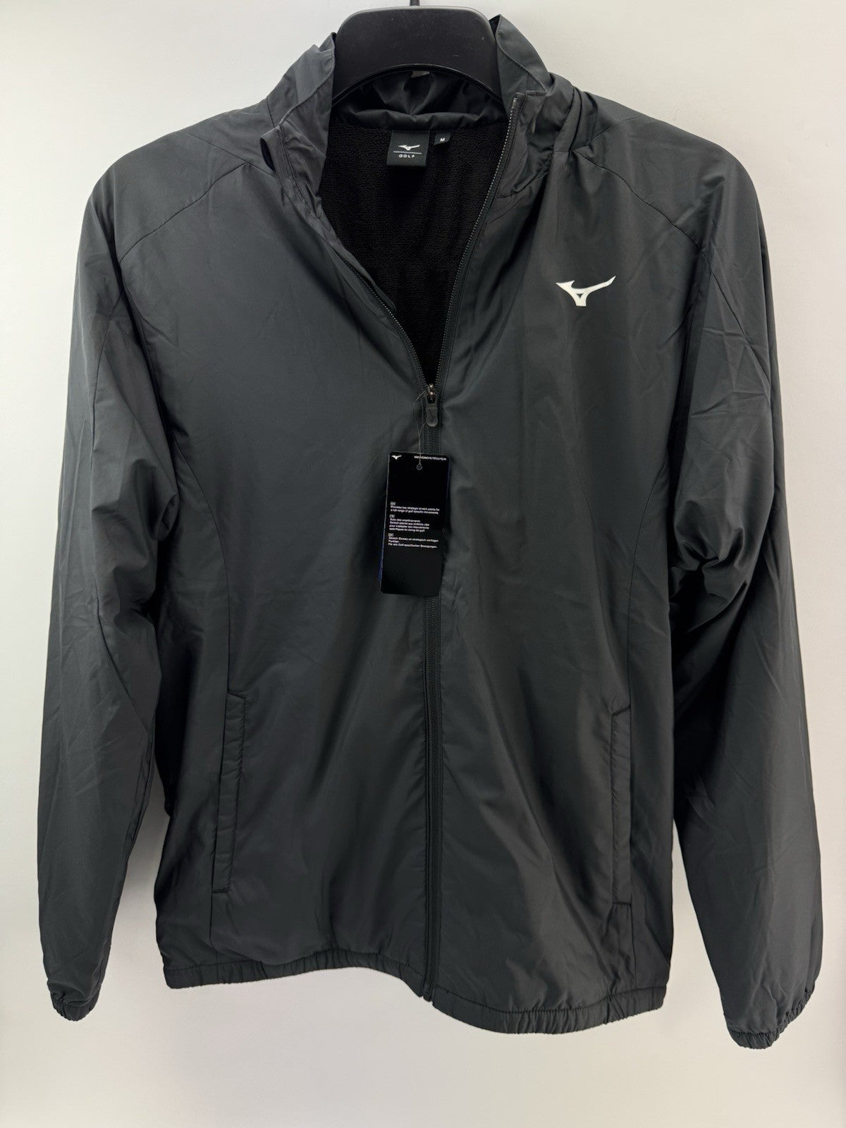 Mizuno Motion Golf Jacket Move Tech Lined Full Zip UK Medium /Black /New /232820