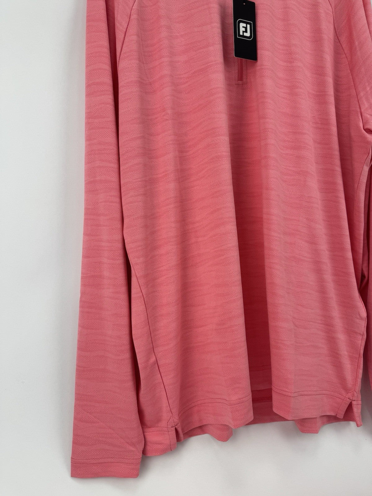 FootJoy Golf Wave Jacquard Chill-Out Zip Pullover Men's Size 2XL Pink/330403