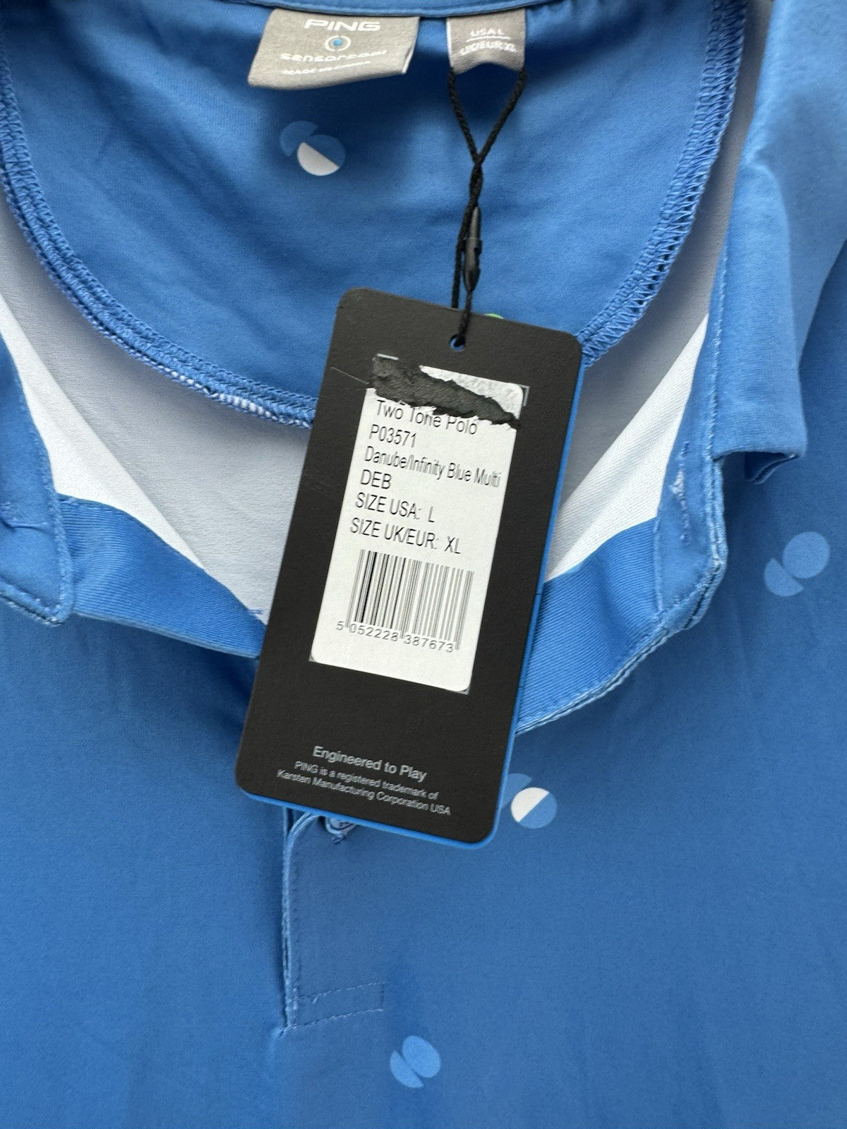 Ping Golf Mens Polo Shirt Two Tone UK XL /Short Sleeve /Blue /New /275617