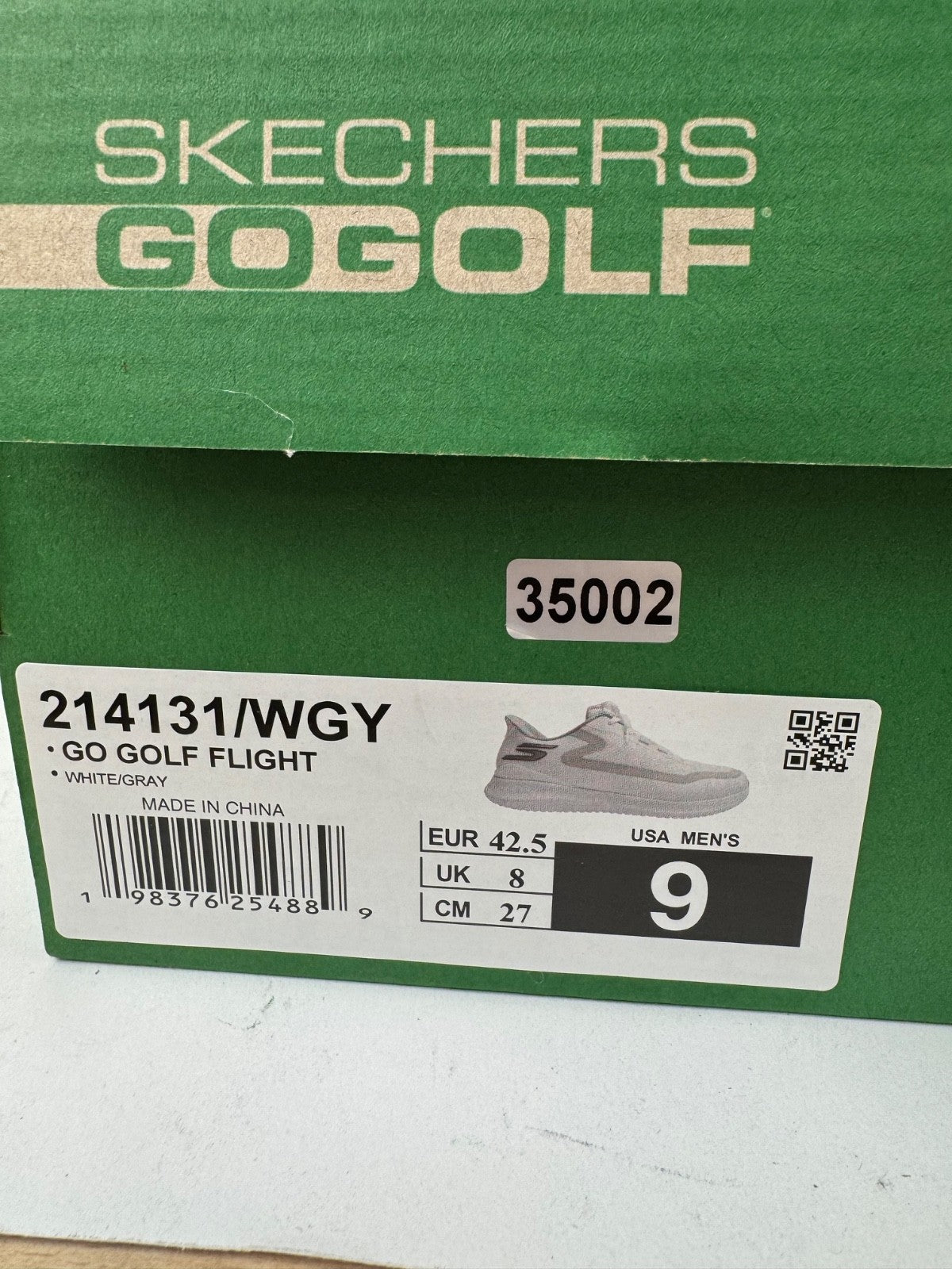 Skechers Go Golf Flight Men's Golf Shoes Size UK 8 White Slip Ins/350029