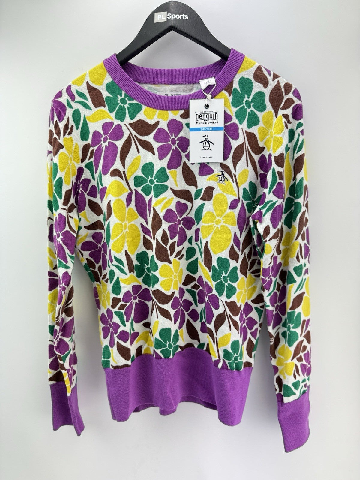 Penguin Golf Ladies Pullover Printed Floral Purple Cactus UK Large /New /300870