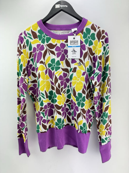 Penguin Golf Ladies Pullover Printed Floral Purple Cactus UK Large /New /300870