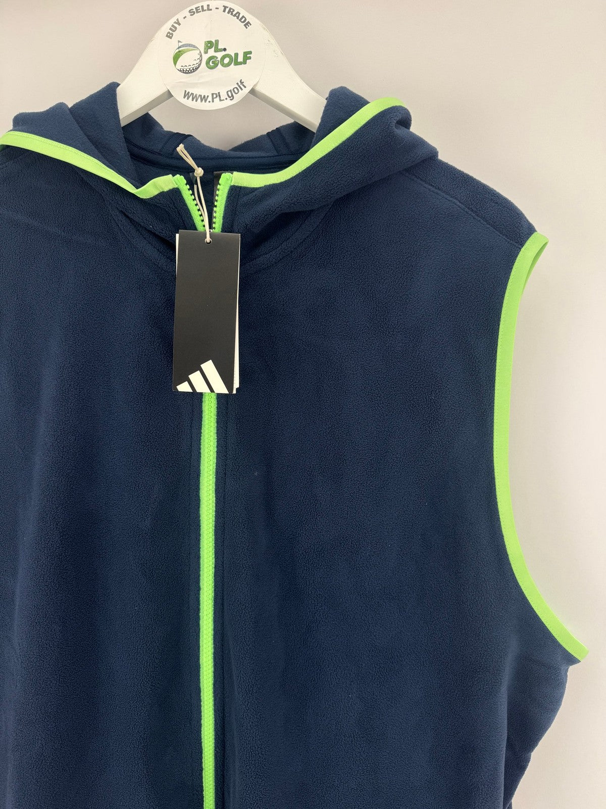 Adidas JL5328 Ultimate365 Fleece Hoodie Vest Men's Size Medium Navy Green/325612