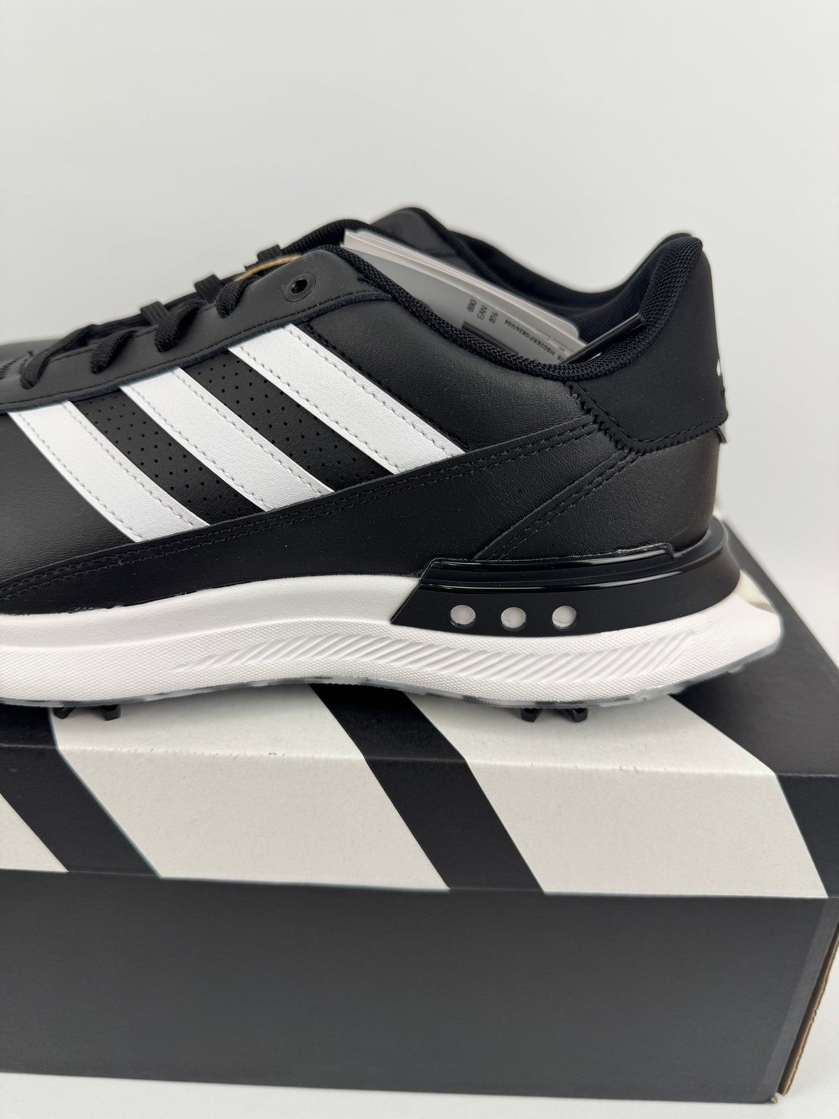Adidas S2G 24 Mens Golf Shoes Size UK 8.5 Black White Lace-Up Lightweight/312463