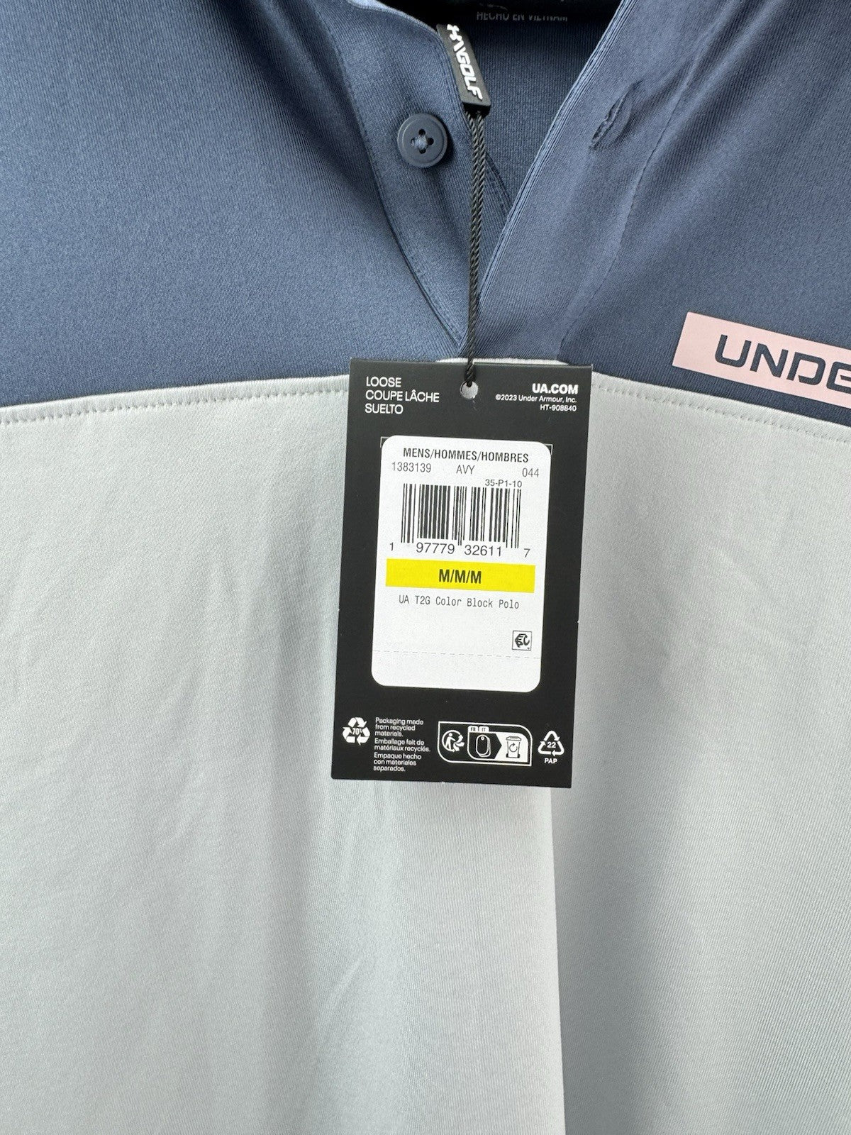 Under Armour Golf Polo T2G Colour Block Mens UK Medium /New /285086