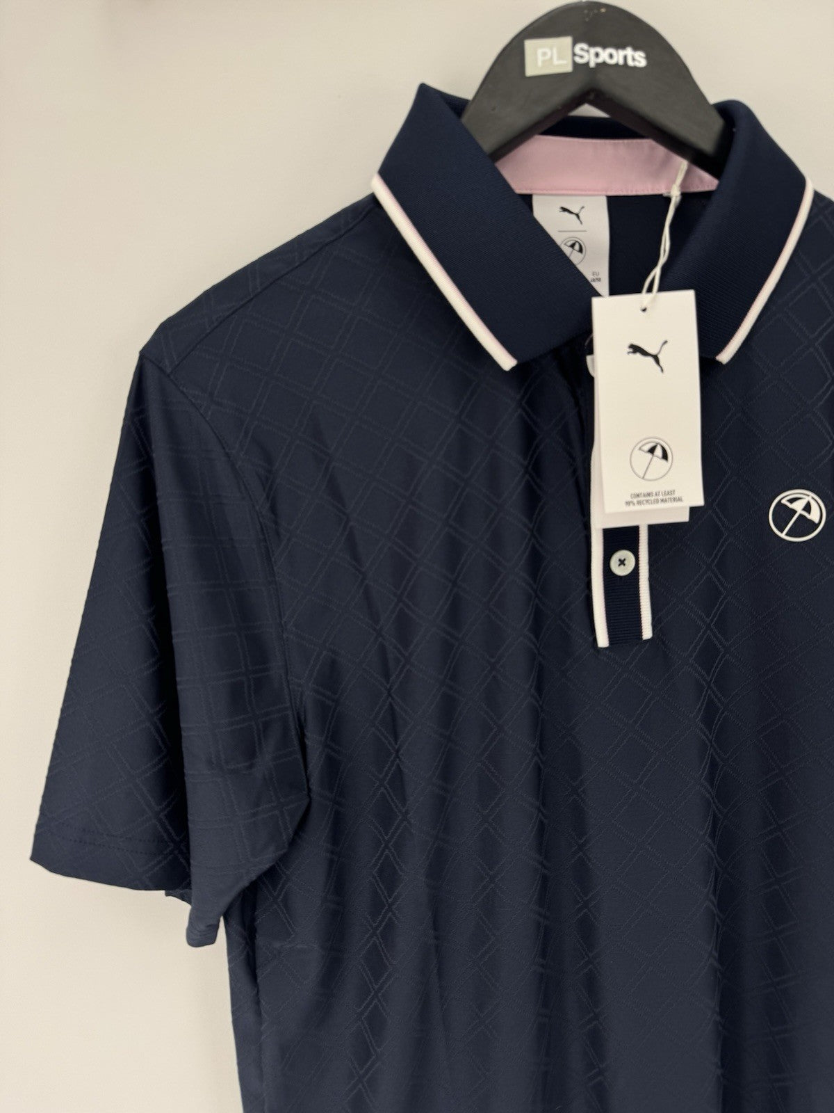 PUMA X Arnold Palmer Tipped Jac Golf Polo Shirt Men's Size UK Medium Navy/352972