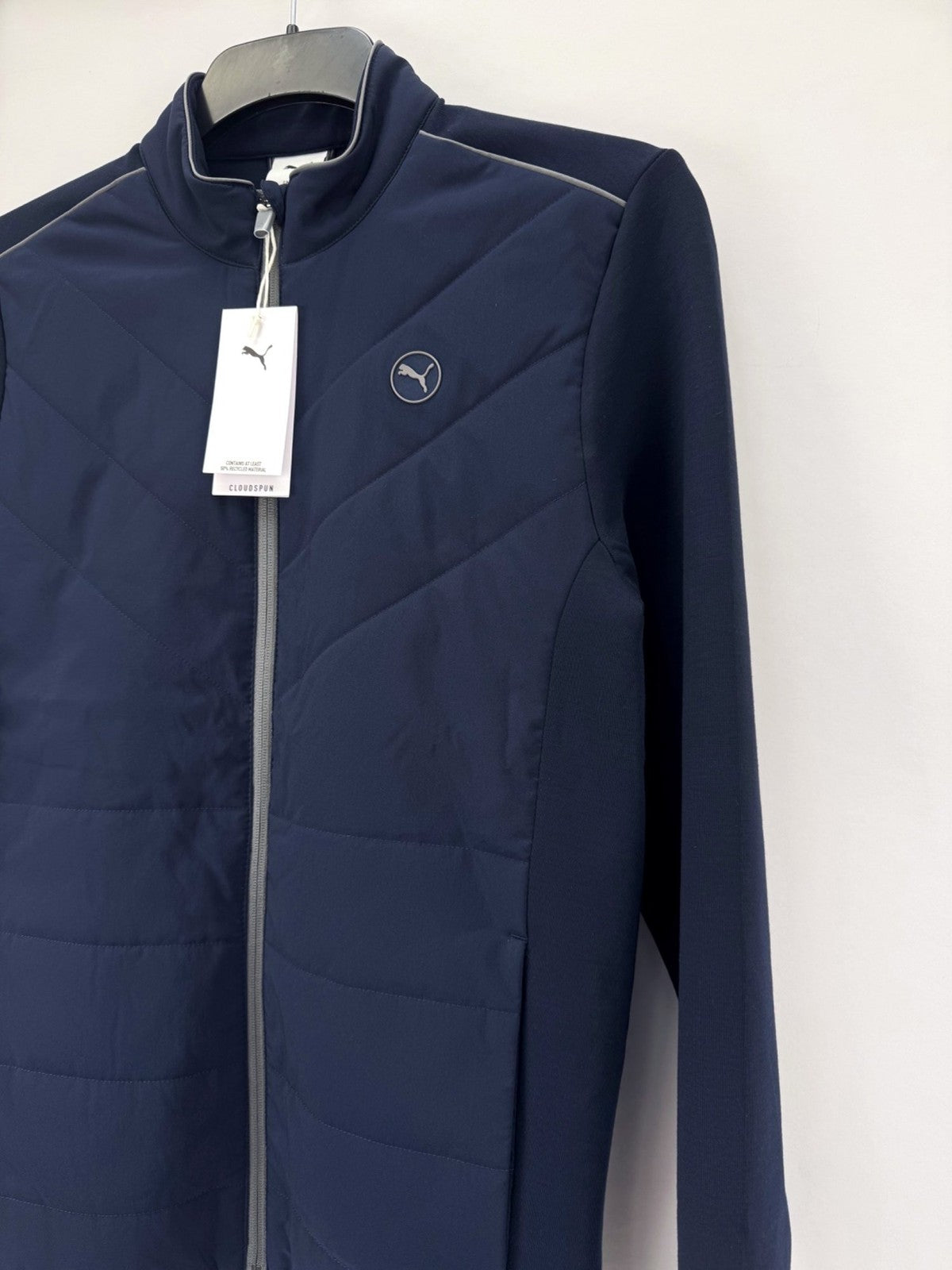 Puma Cloudspun Fleece Hybrid Jacket Men's Size Small Navy Lightweight/369052