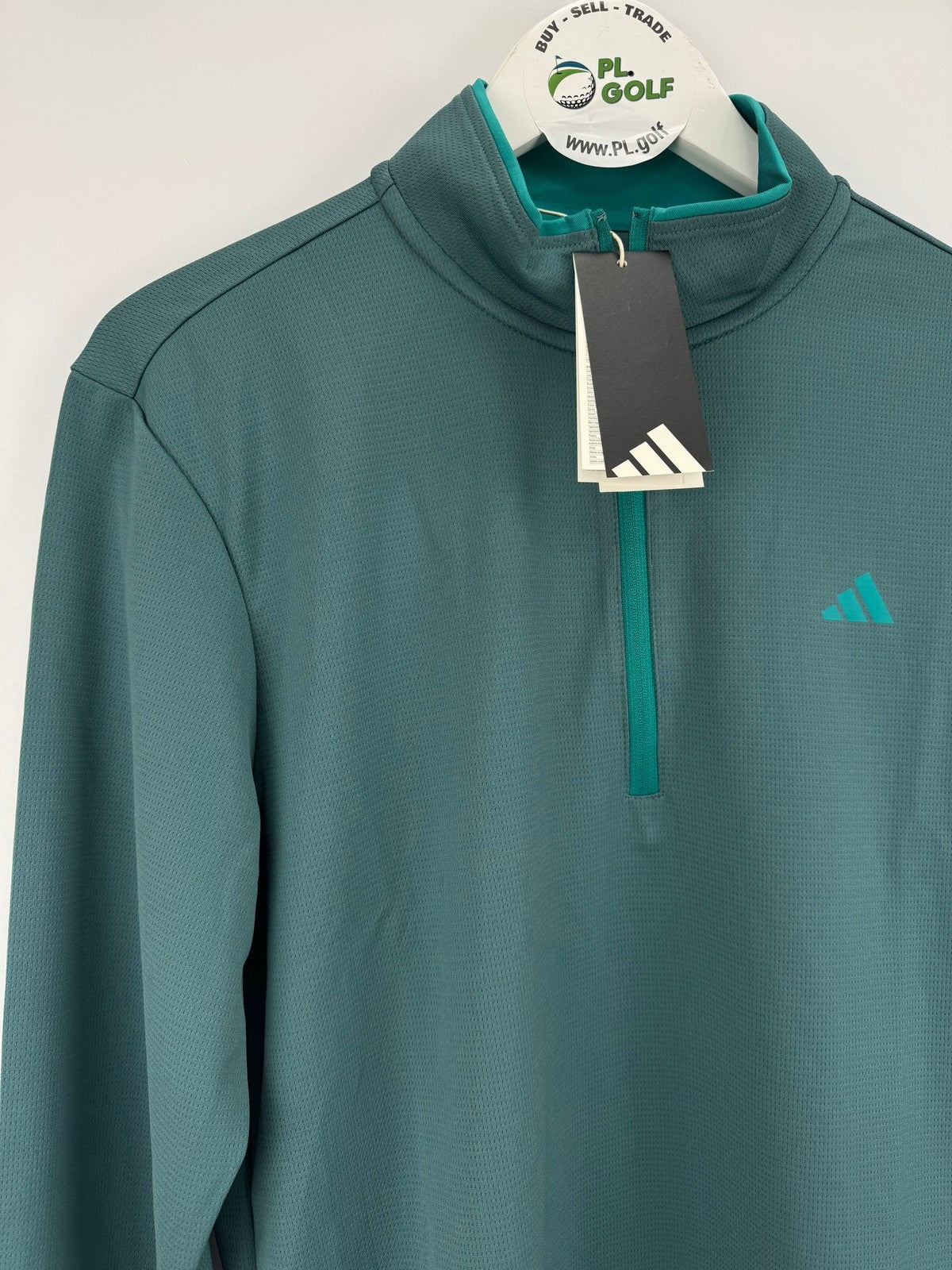 Adidas Core Light Weight Quarter Zip Pullover Men's Size Small Teal Golf/325561