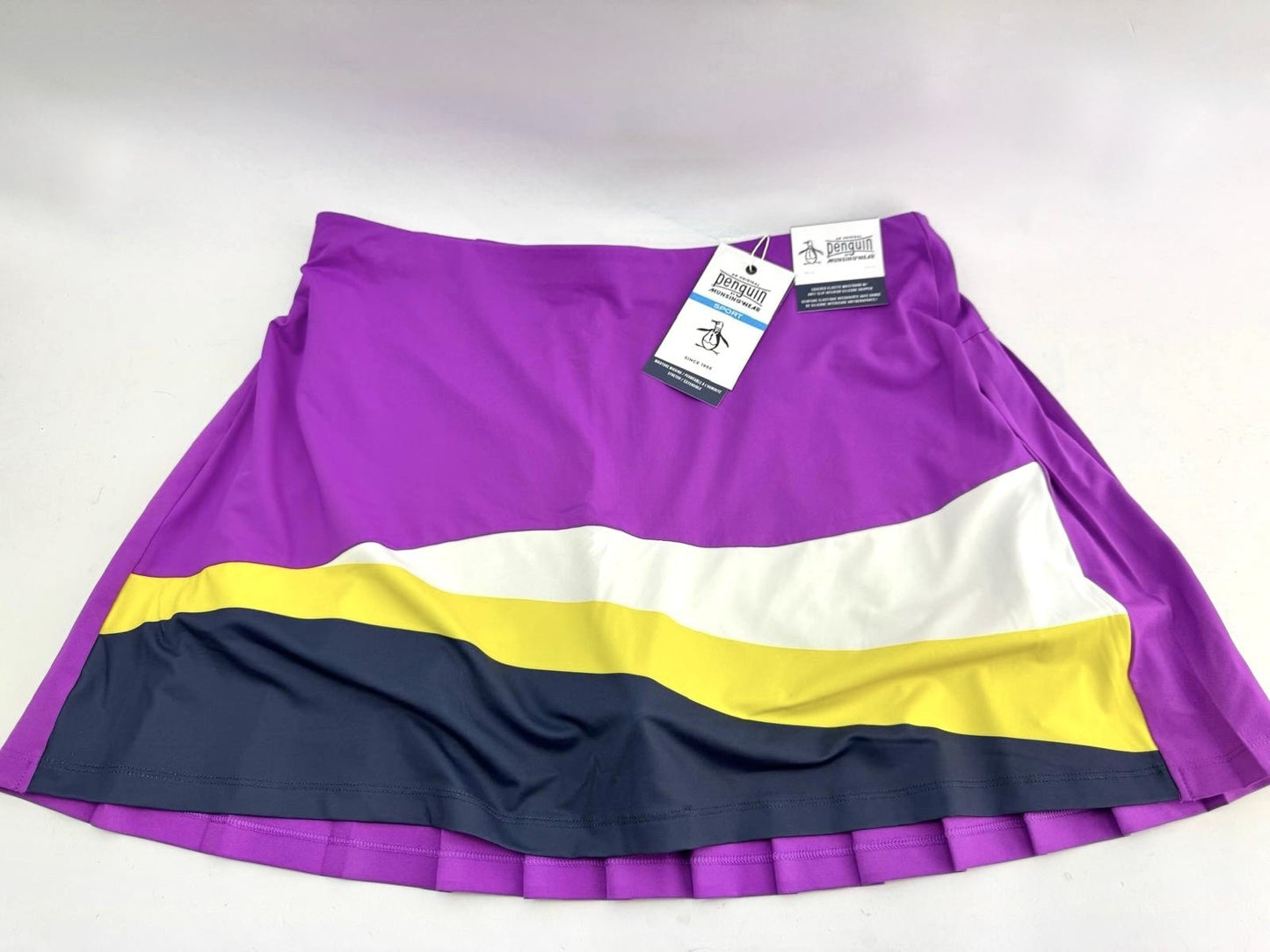 Women’s Original Penguin Colour Block Pleated Skort Size Large Brand New/300451
